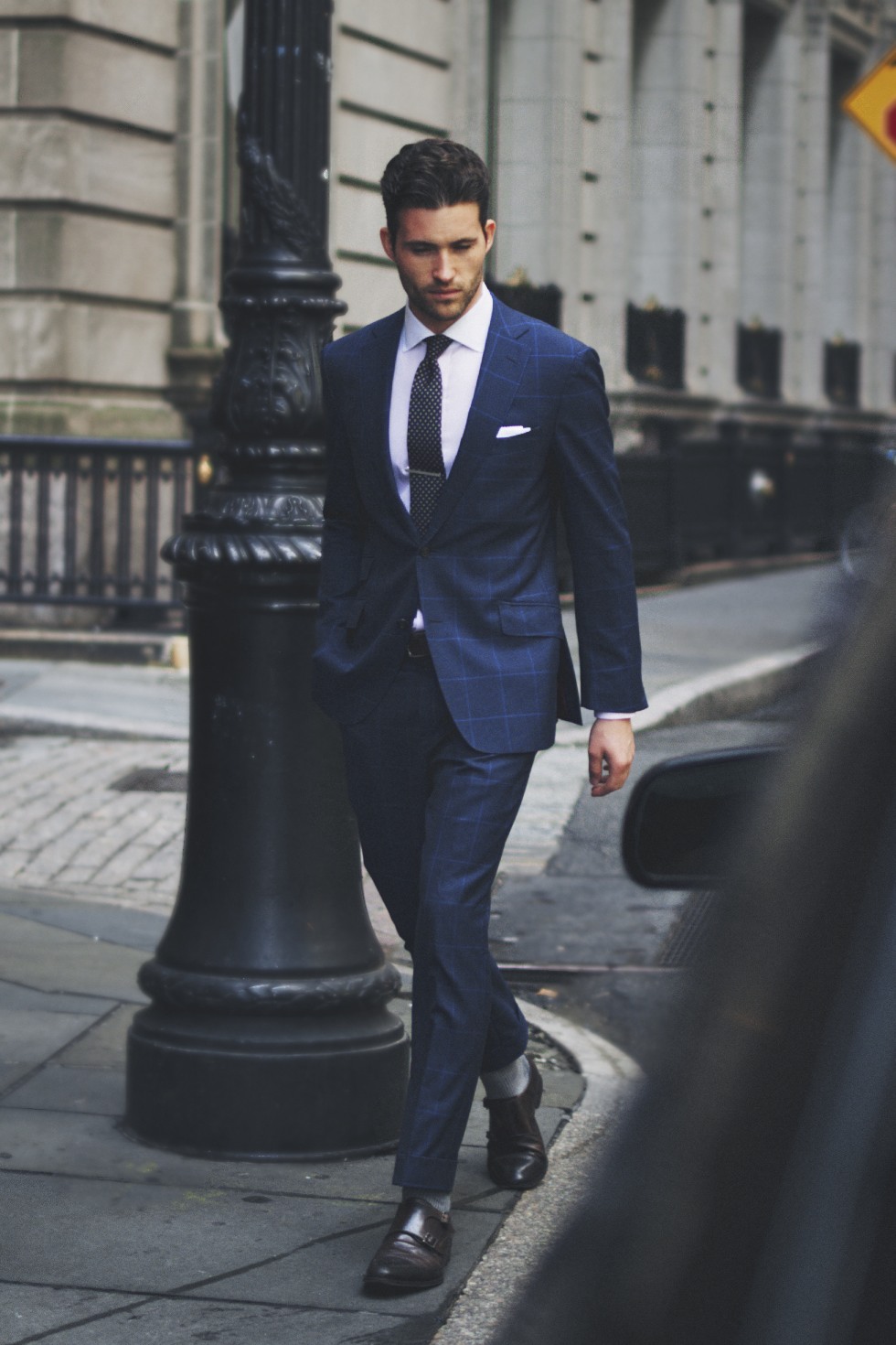 Downtown Windowpane Suit menswear fashion
