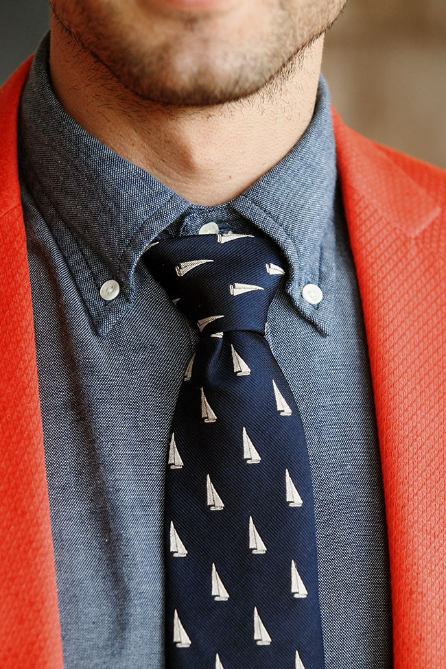 Sailboat tie men's fashion