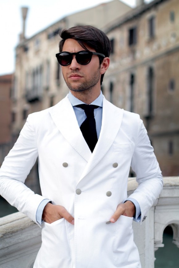Venezia Tadzio white double breasted suit