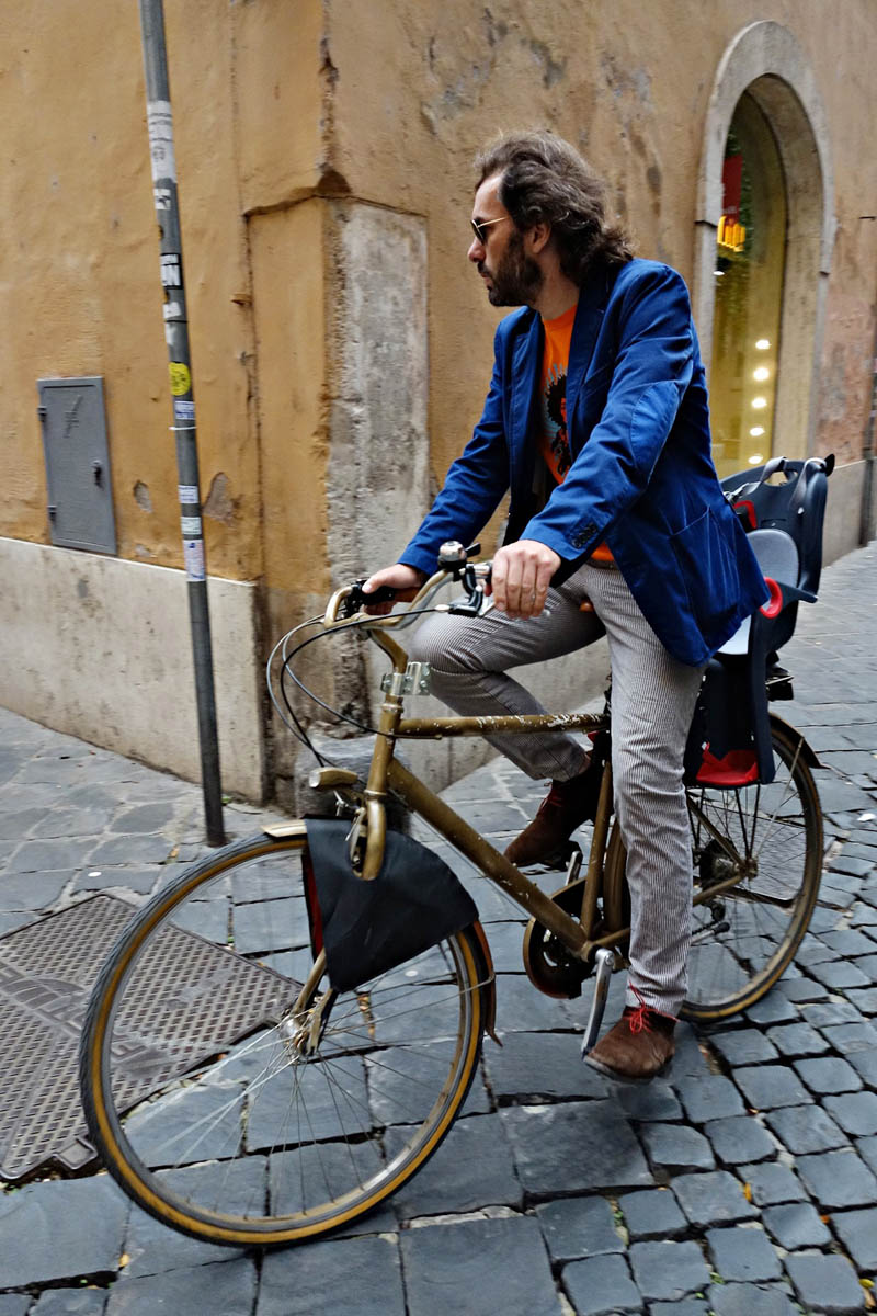 Blue Blazer Bike Ride stripe pants men style