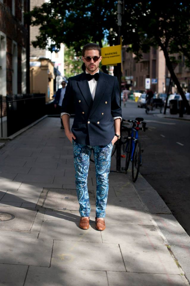 Blue Paisley Pants men's fashion blazer