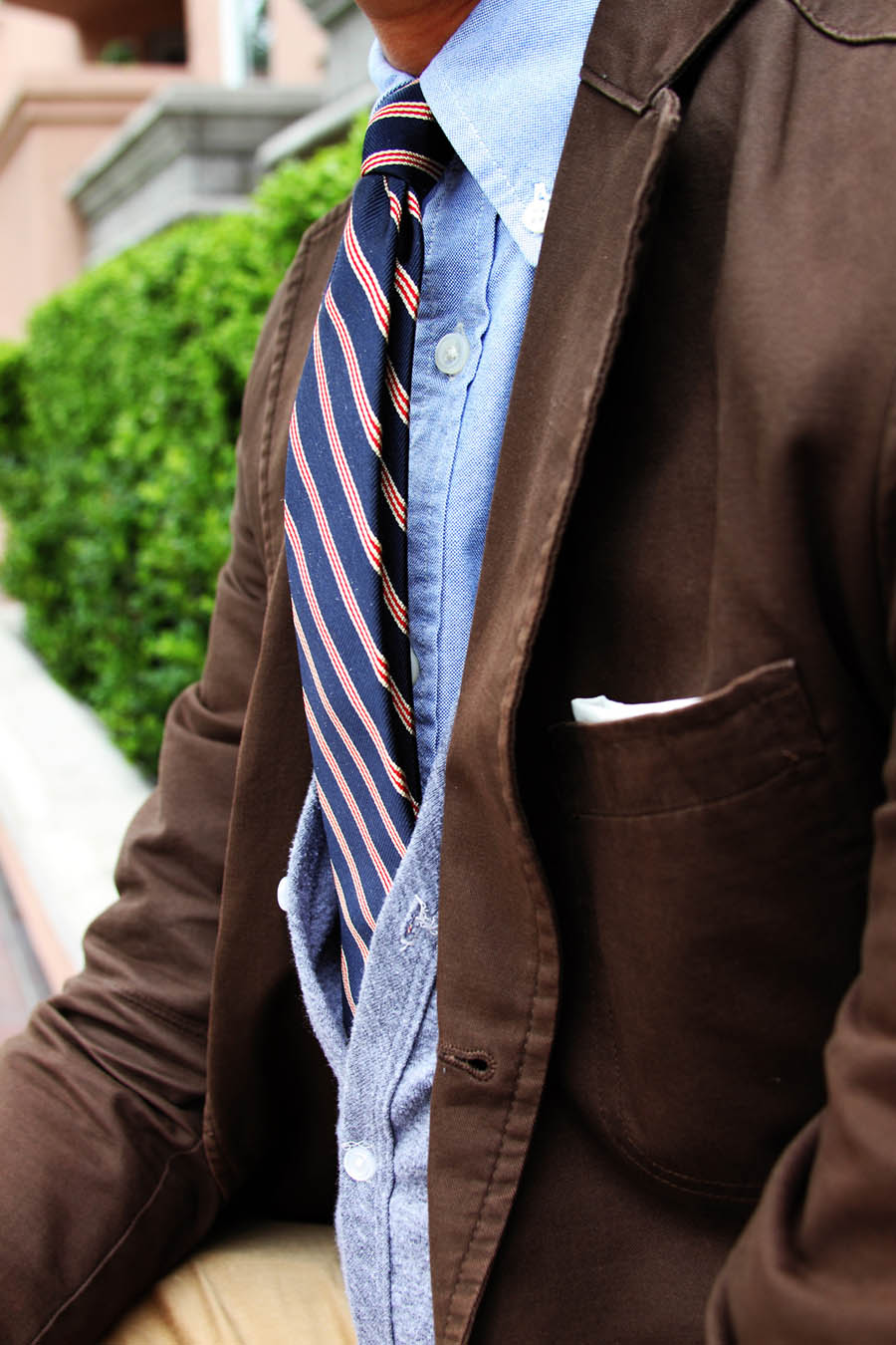 Brown Jacket Preppy Tie Menswear