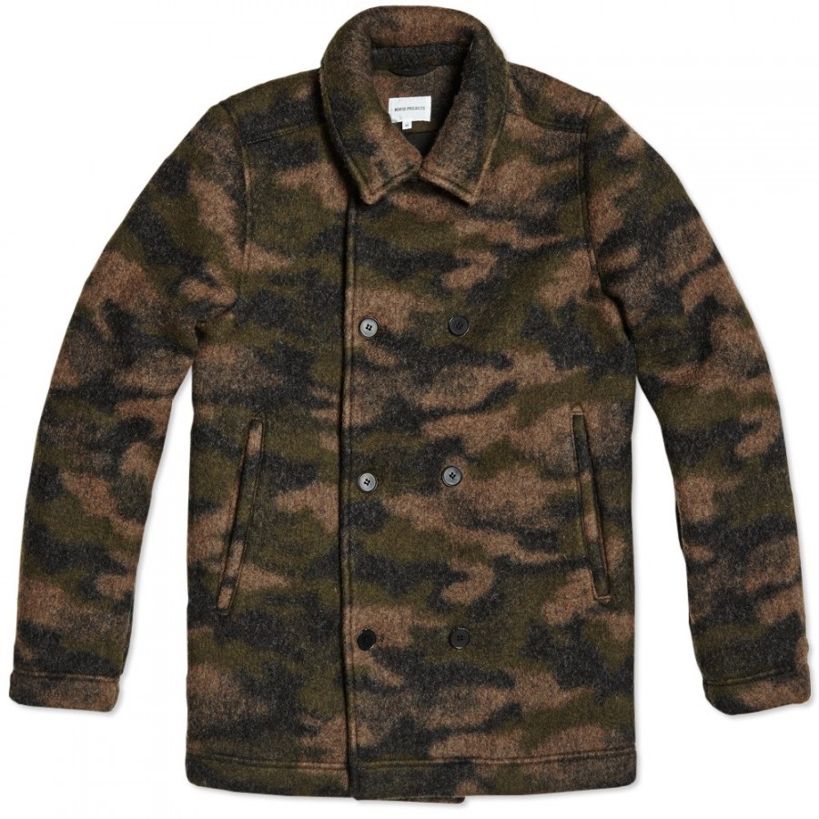 Camouflage Wool Coat | SOLETOPIA