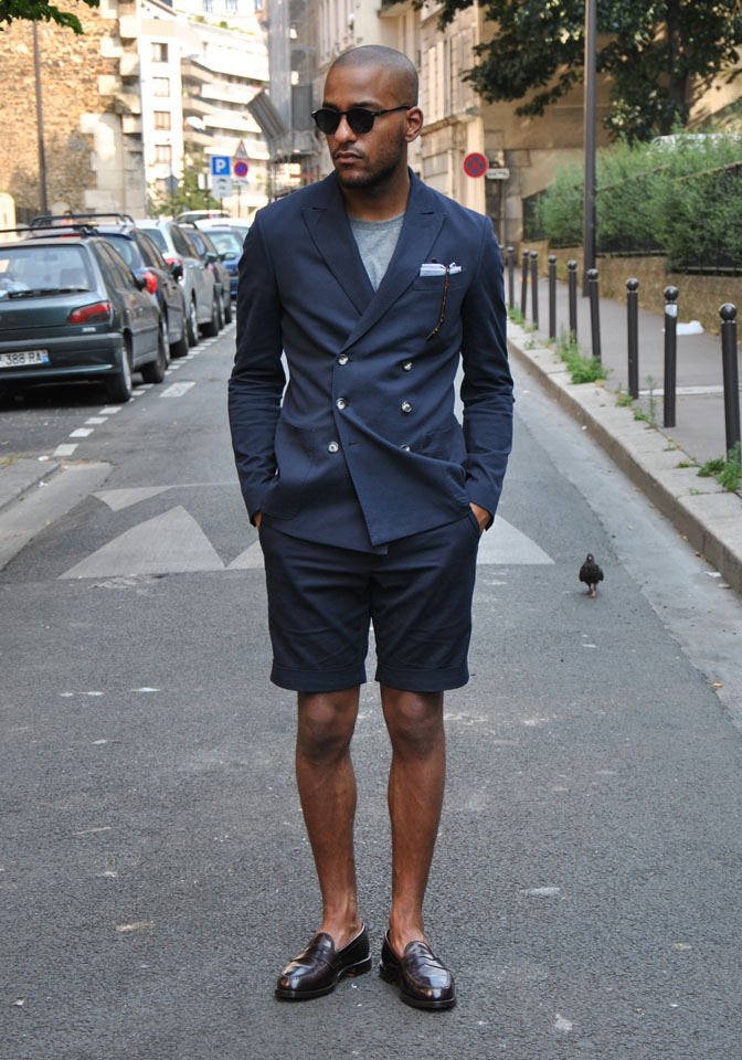 Soft Jacket & Shorts navy double breasted casual menswear