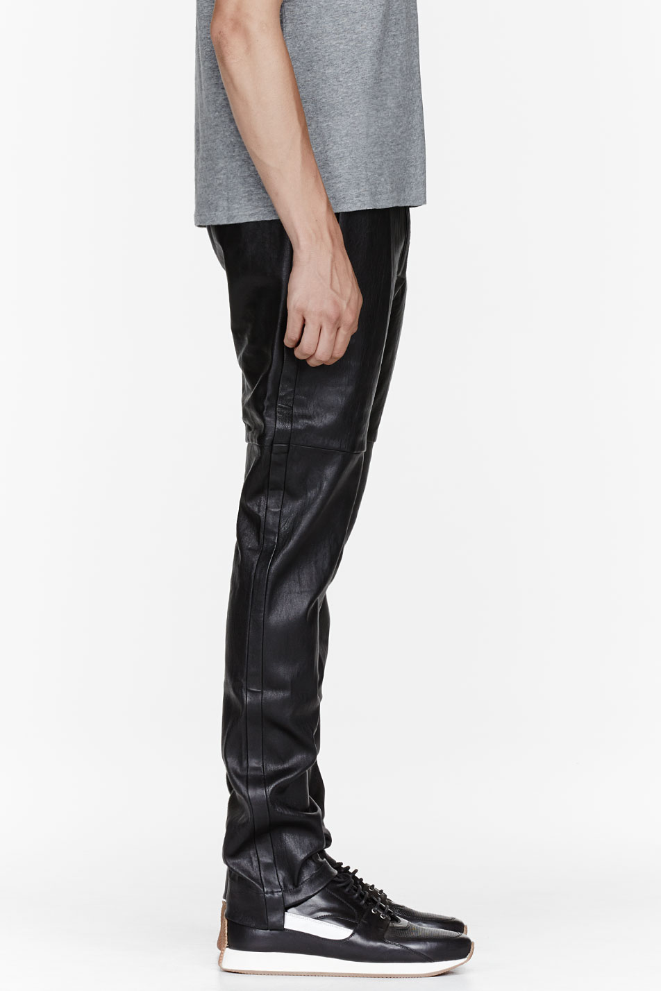 Black Leather Tuxedo pants menswear fashion
