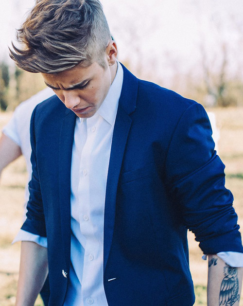 Justin Bieber Sharp Style blue jacket