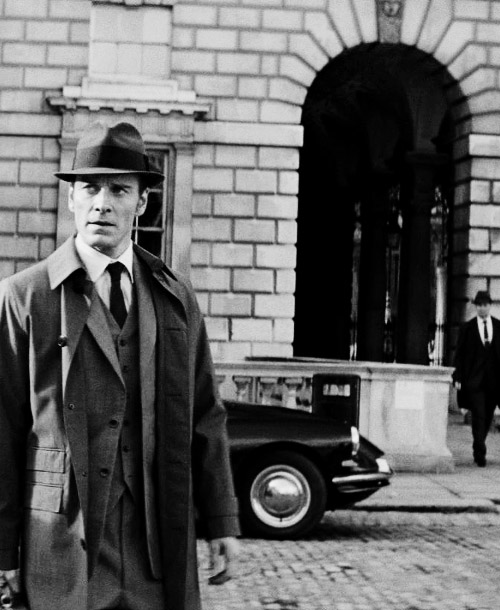 Michael Fassbender in Suit & Hat menswear black and white