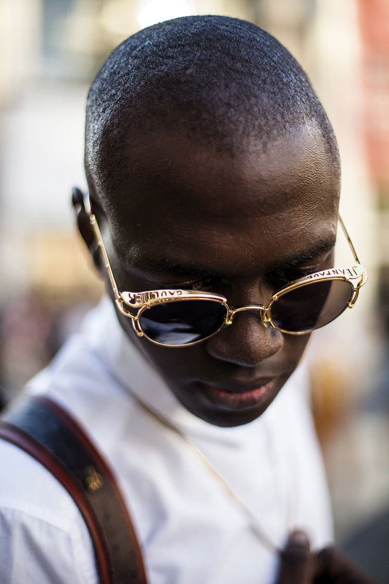New York Fashion Week 2013 jean paul gaultier gold sunglasses menswear