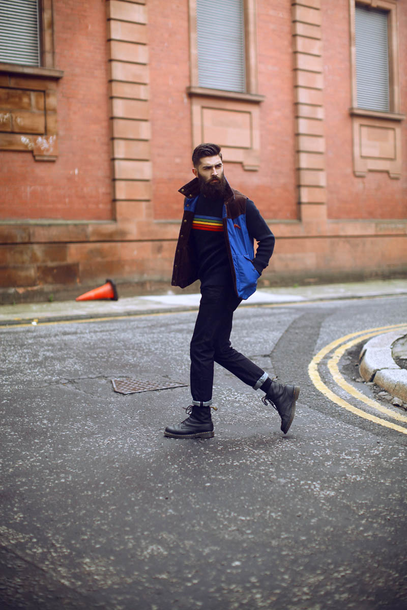 Rainbow Shirt Beard'n'Boots streetstyle fashion