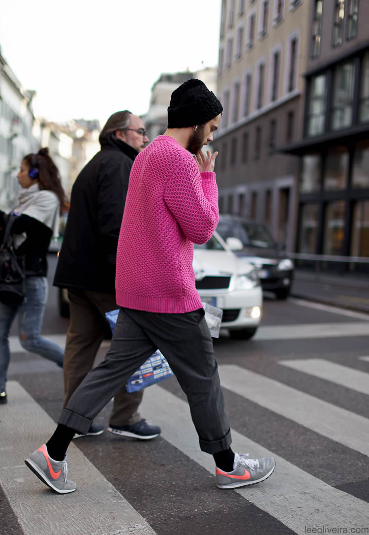 Hot Pink Knit Sweater street fashion nike sneakers men's fashion