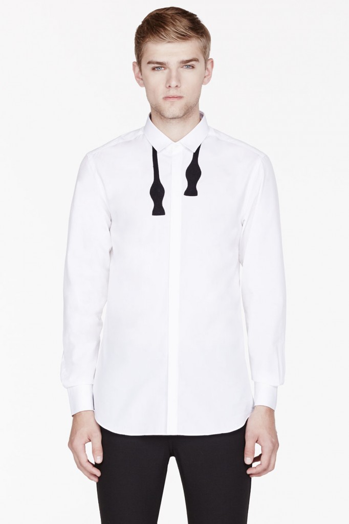 Untied Bow Tie on White Dress Shirt | SOLETOPIA