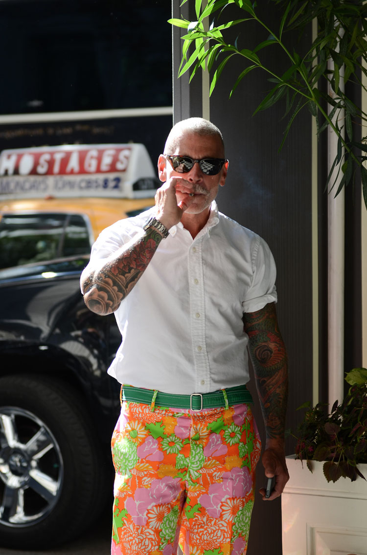 Nick Wooster Floral Pants Smoking streetstyle menswear