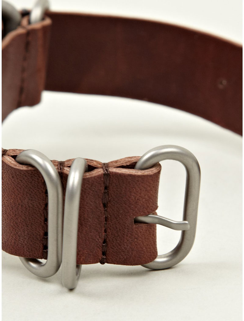 Nixon Brown October Leather watch strap loops