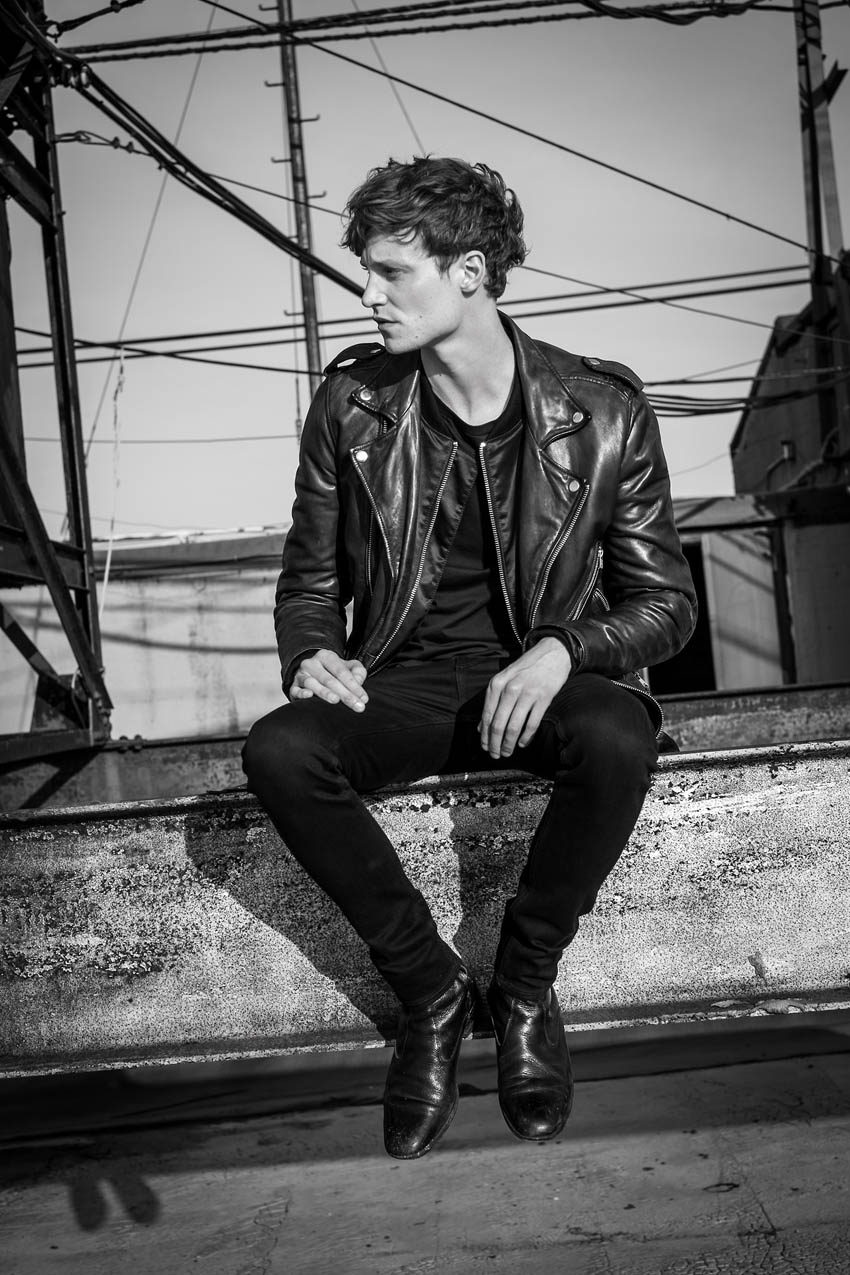 Portrait of Matt Hitt leather jacket streetstyle