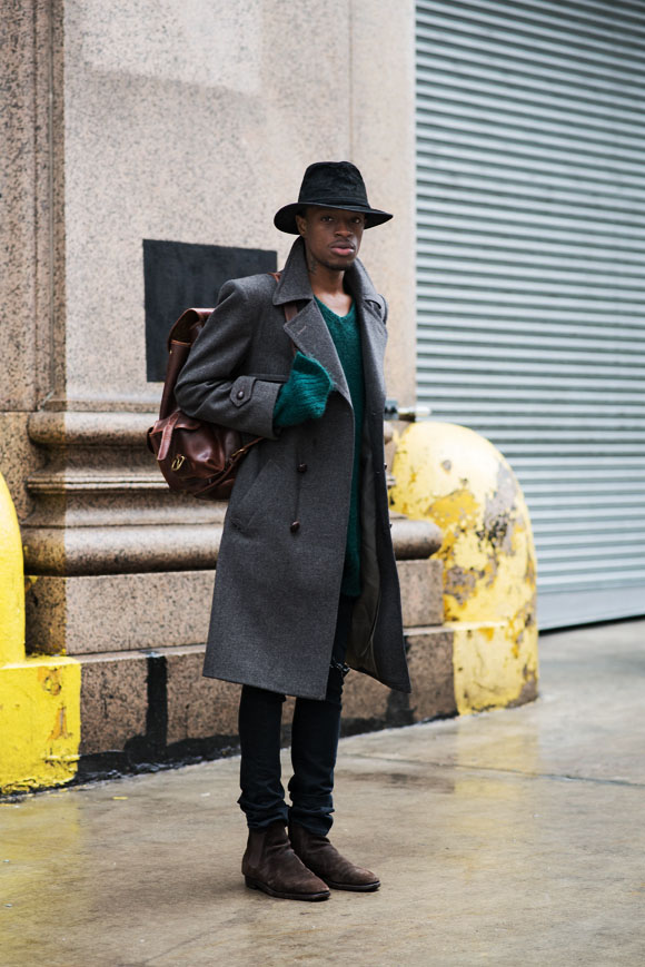 Stunning Coat & Boots street fashion hat
