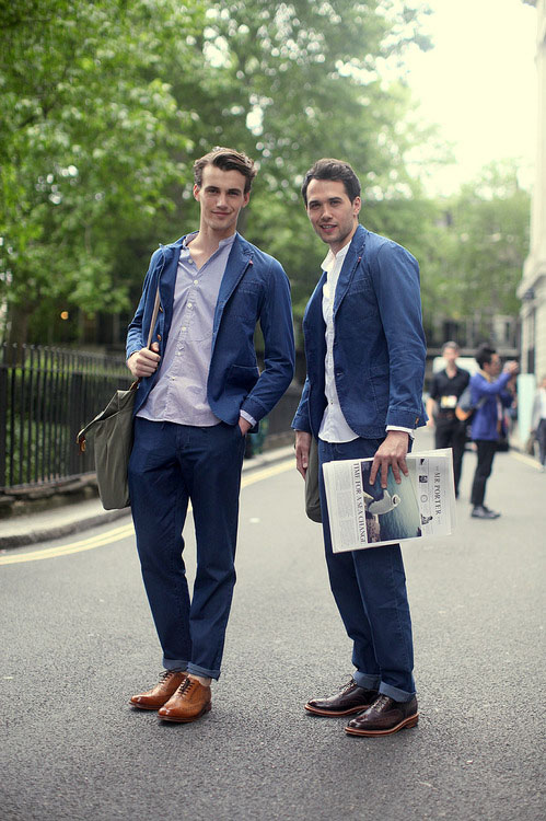 Two Blue Jacket & Jeans brown wingtips streetstyle