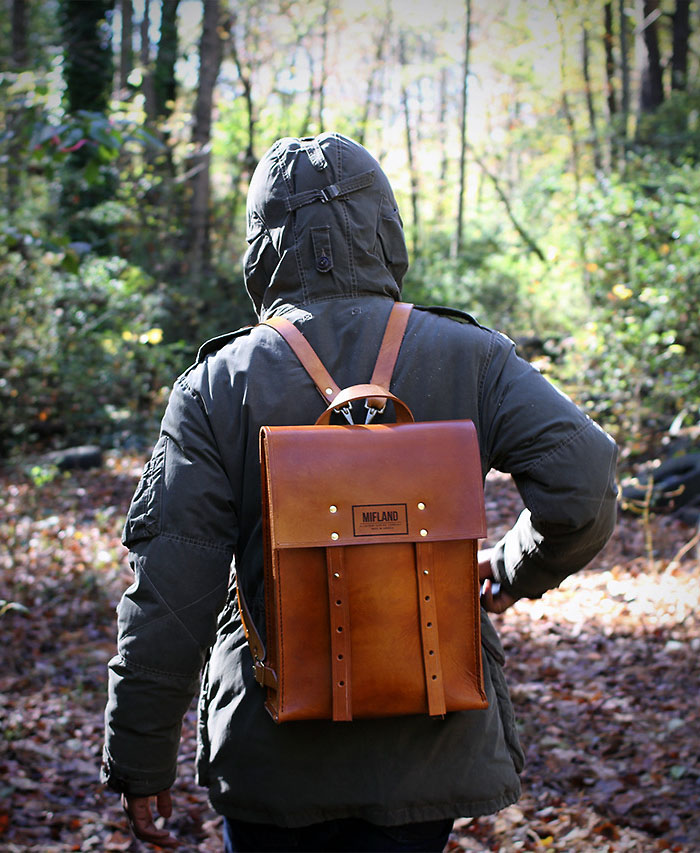 Mifland Rigid Leather Backpack