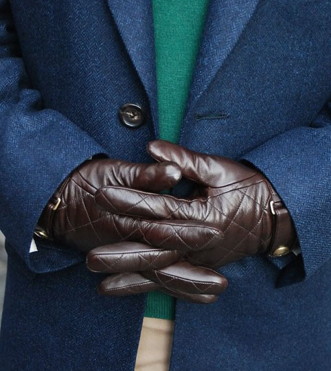 Quilted Leather Gloves interlocked
