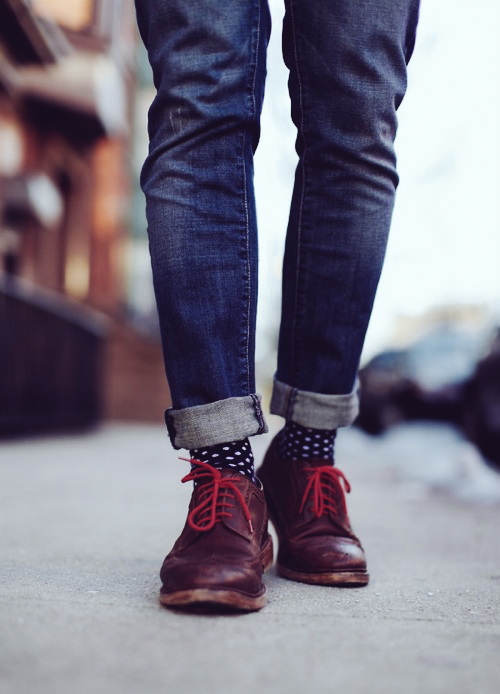 Red Laces × Polka Dot Socks #streetstyle