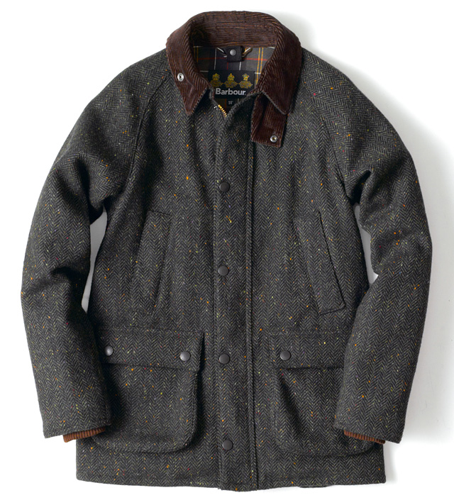 Barbour × Molly & Sons corduroy lined herringbone coat tweed