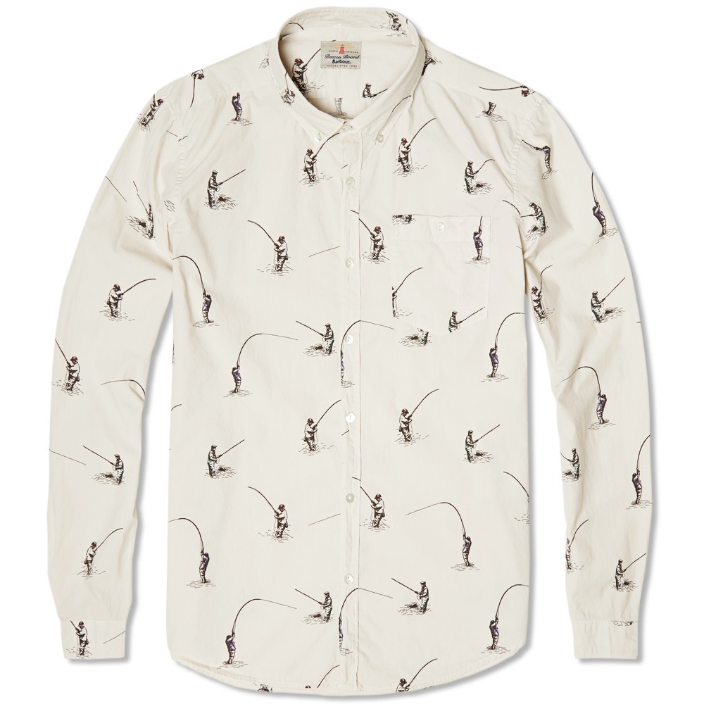 Fisherman Print Shirt Barbour Heritage neutral