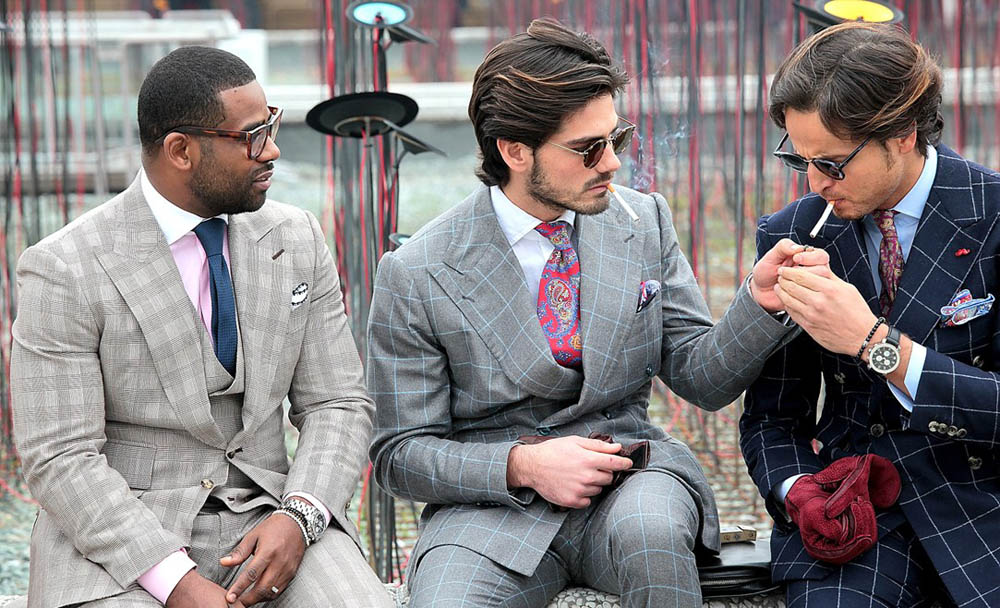 Pitti Uomo Streetstyle 2014 windowpane blanket plaid suits