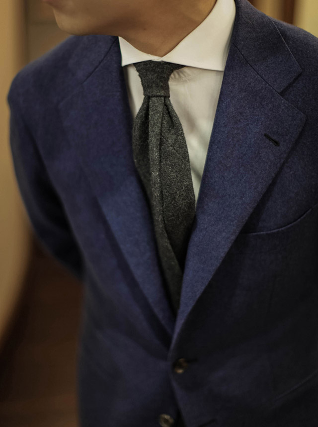Blue on Grey Men's Suit Fashion