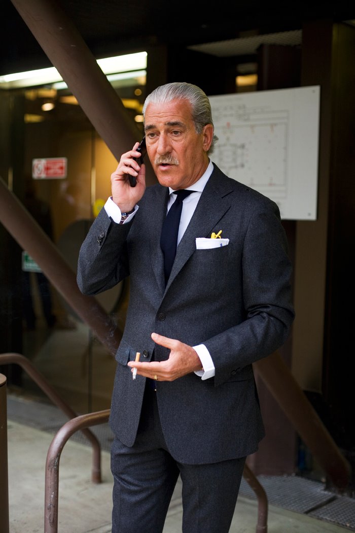 Old Man Dapper Suit Phone Streetstyle