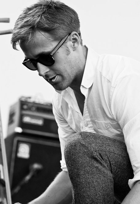 Ryan Gosling Shoe Tie men's fashion photo in black & white
