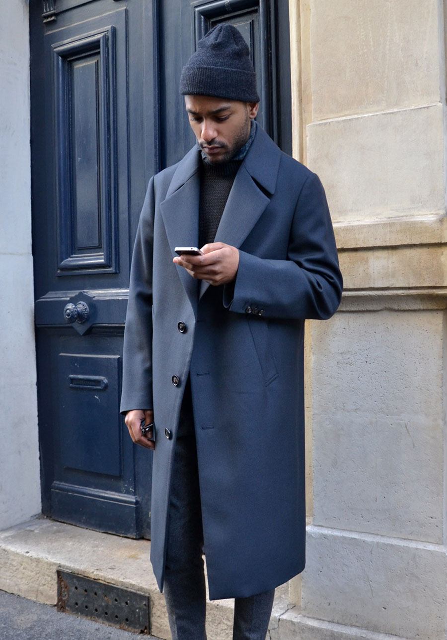 Smooth Blue Overcoat #streetstyle men's fashion