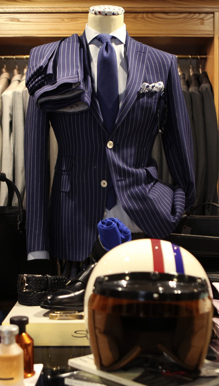 Pinstripe Suit navy menswear