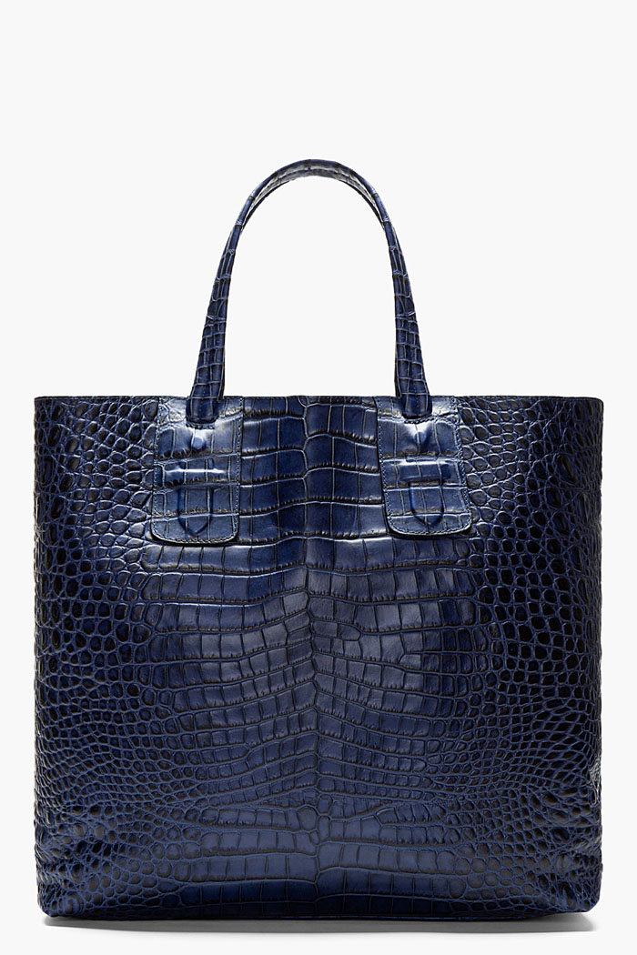 Blue Croc Embossed Tote, Neil Barrett