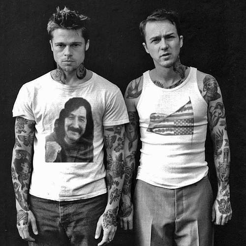 Brad Pitt & Edward Norton Tattoos Fightclub