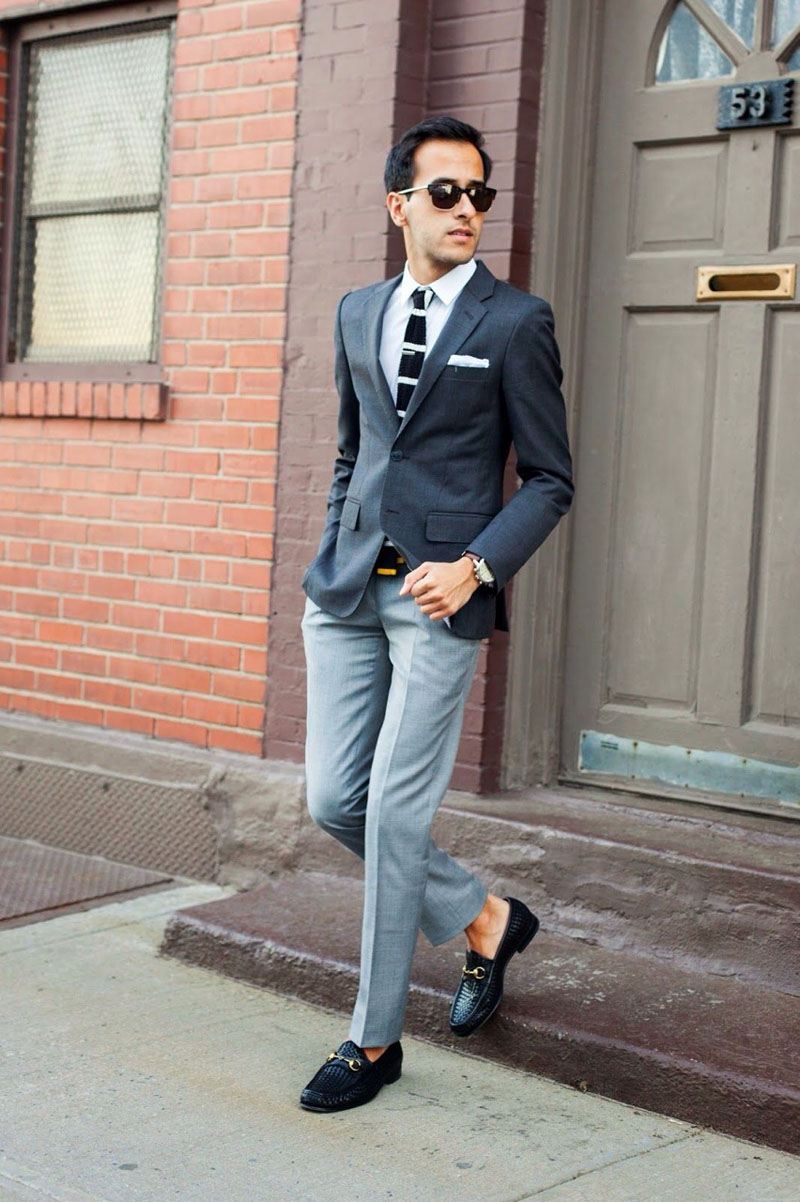 Textured Loafers × Mismatch Suit mens fashion