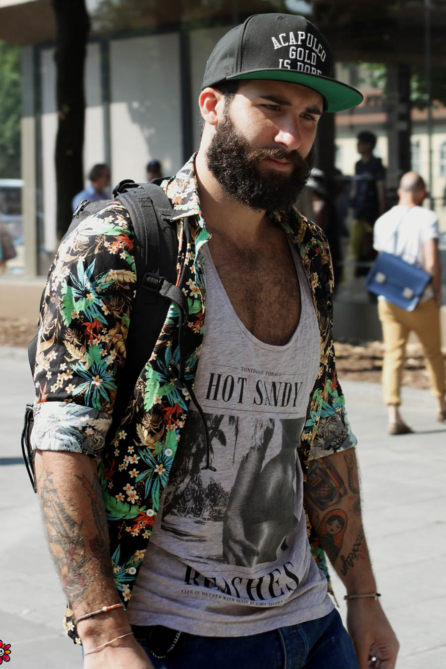 Swole Hipster Wearing Floral at PittiUomo