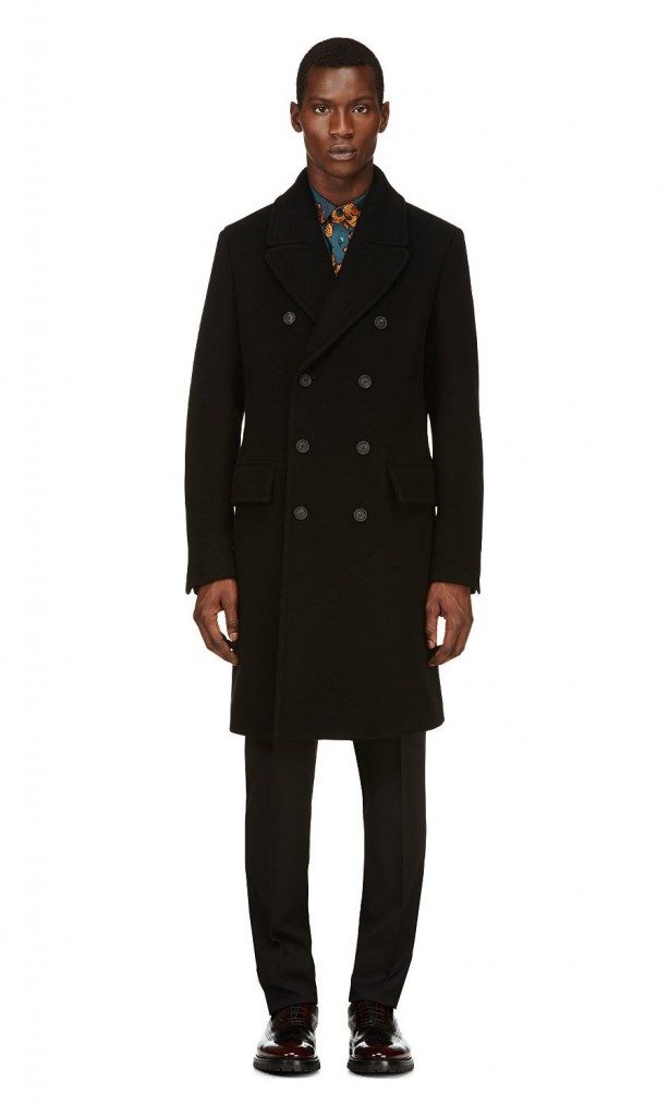 Black Cashmere & Wool Officer Coat | SOLETOPIA