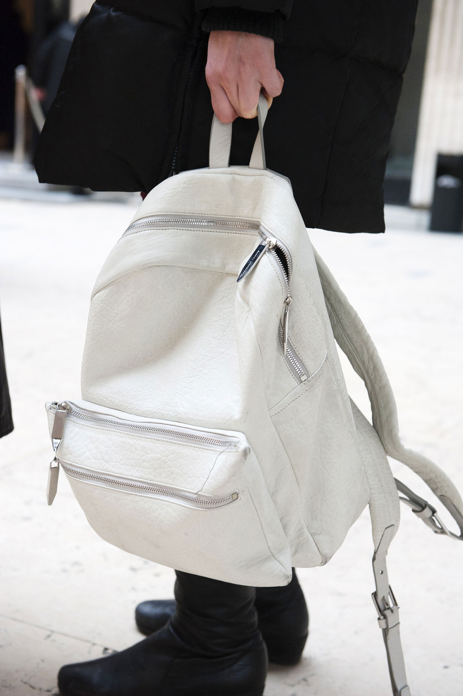 Off-White Leather Backpack Luxury Menswear