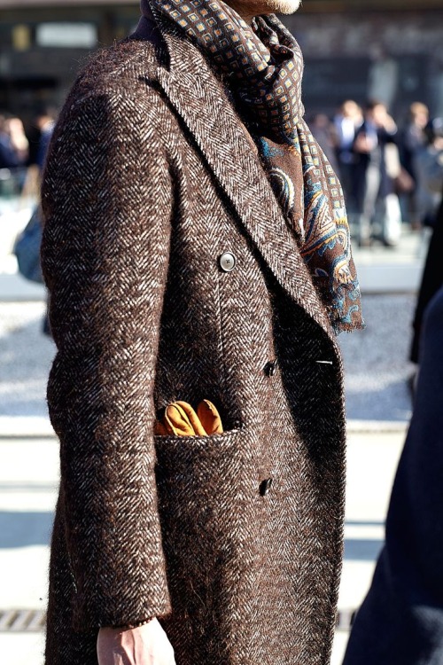 Double Breasted Brown Wool Peacoat