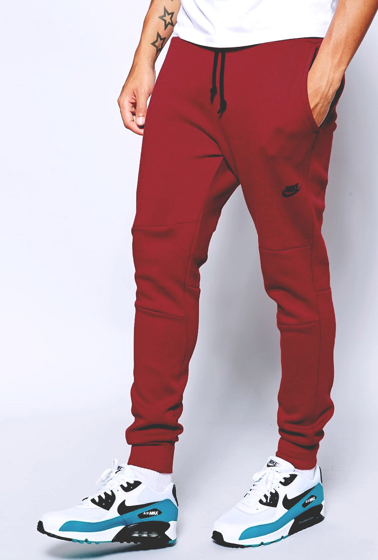 Red NIKE Tech Fleece Pants