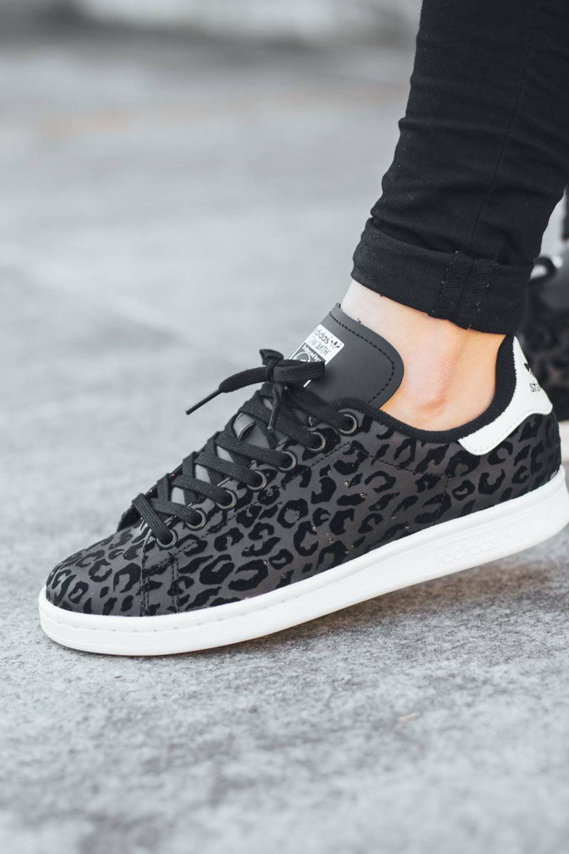 Black Leopard Stan Smith Sneakers