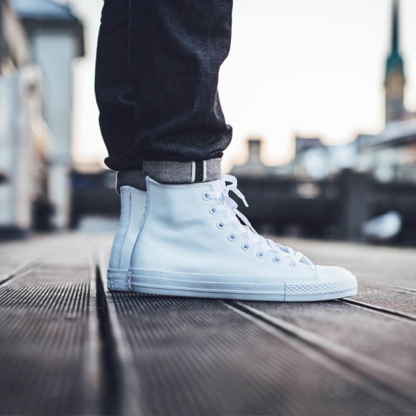 CONVERSE Leather White Chucks Are the Cleanest Looking Hi-Tops on the ...