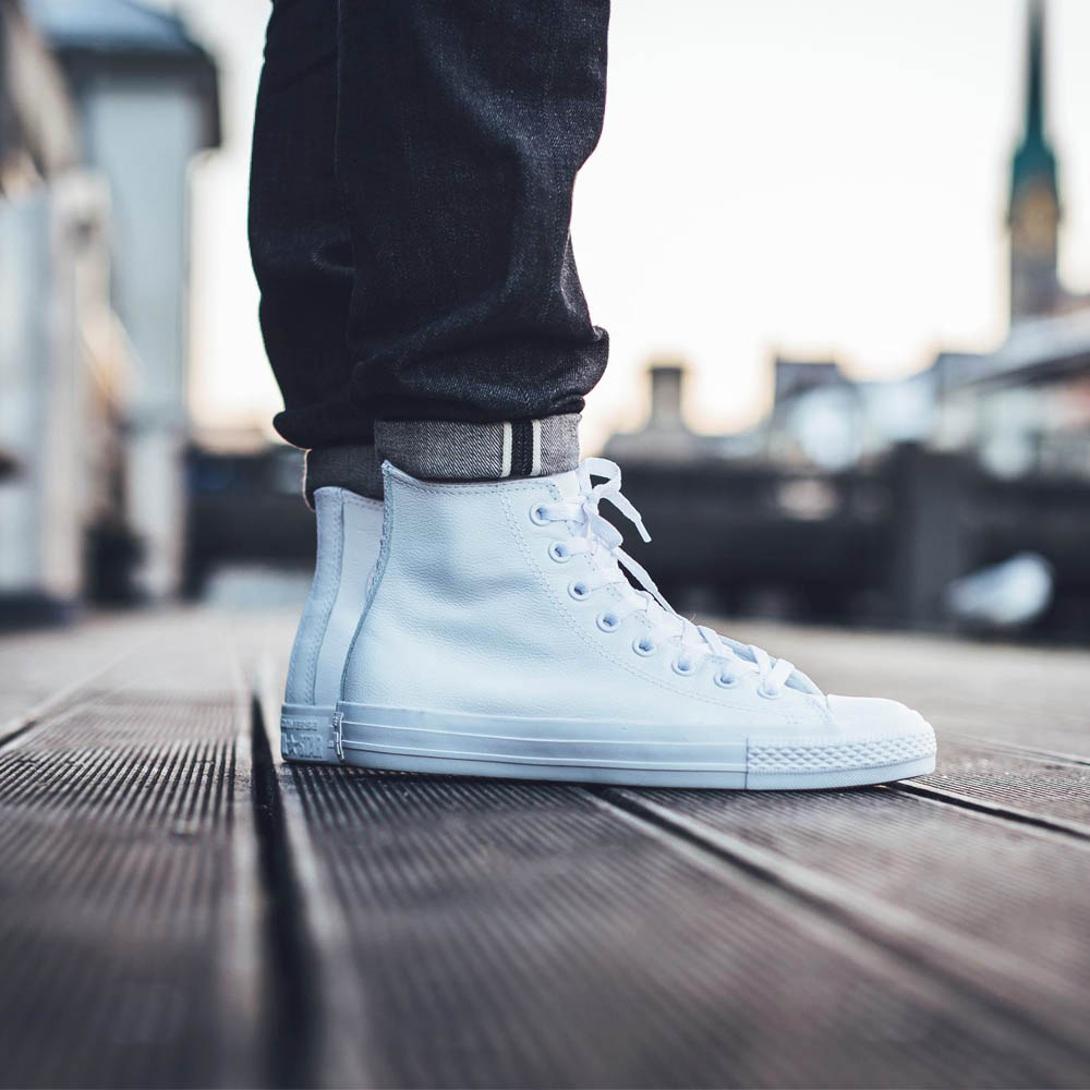 Converse Leather White Chucks Cleanest Looking Sneaker Market 2 