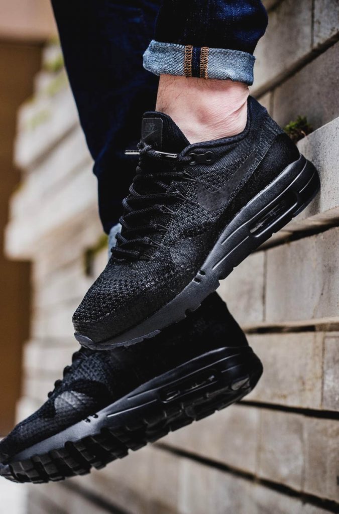 NIKE Air Max 1 Ultra Flyknit Blackout | SOLETOPIA
