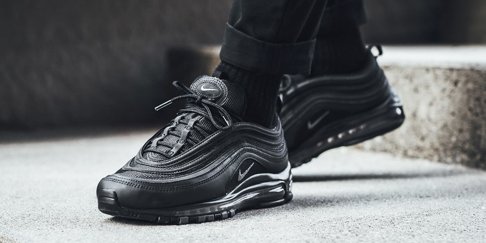 nike air max 97 all black on feet